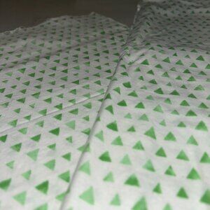 Cotton Quilting Fabric - Keepsake Calico Green Triangles 1 yard NEW